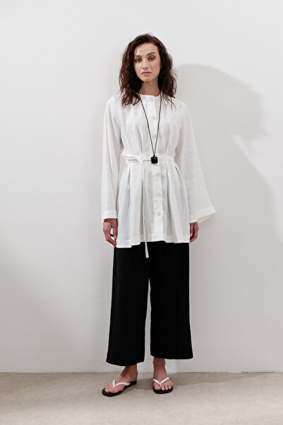 Manuka Linen Pencil Tunic Ecru