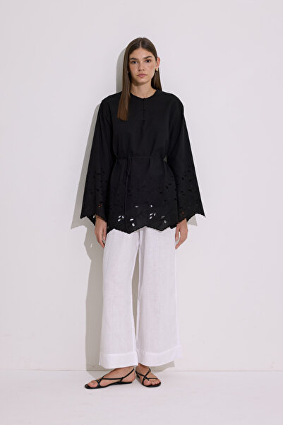 Manuka Embroidery Detail Tunic Black