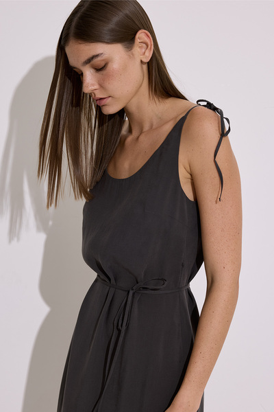 Manuka Modal Strapped Comfortable Dress Anthracite
