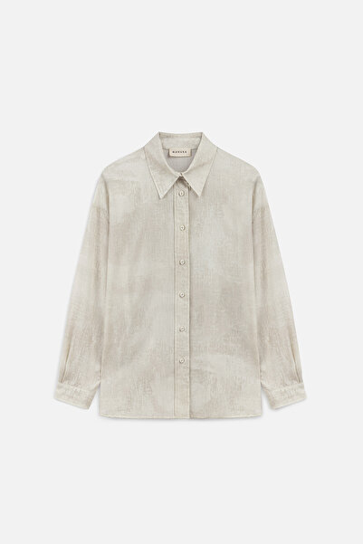 Manuka Patterned Cotton Light Shirt Beige