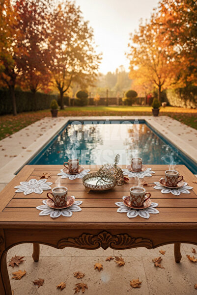 Çt Çeyizci Tekstil Sunumluk Peçete, Kokteyl Peçetesi, Kahve Yanı Sunumluk, Bardak Altlığı 6 Adet Sunum Peçetesi