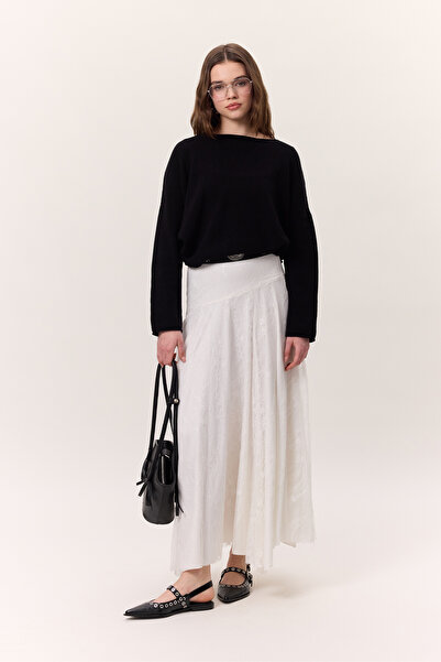 Manuka DANTELLİ GENİŞ ETEK EKRU