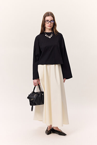 Manuka Krátké tričko s dlouhým rukávem ČERNÉ