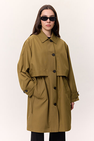 Manuka BEL AYARLAMALI HAFİF TRENÇKOT ZEYTİN YEŞİLİ