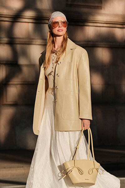 Manuka DANTELLİ GENİŞ ETEK EKRU