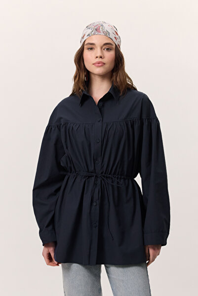 Manuka ТЕМНО-СИНЯ ТУНІКА ІЗ ЗАВ'ЯЗКОЮ НА ШНУРКУ