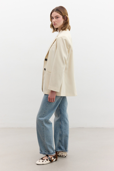 Manuka Classic Closing Blazer Jacket Vanilla