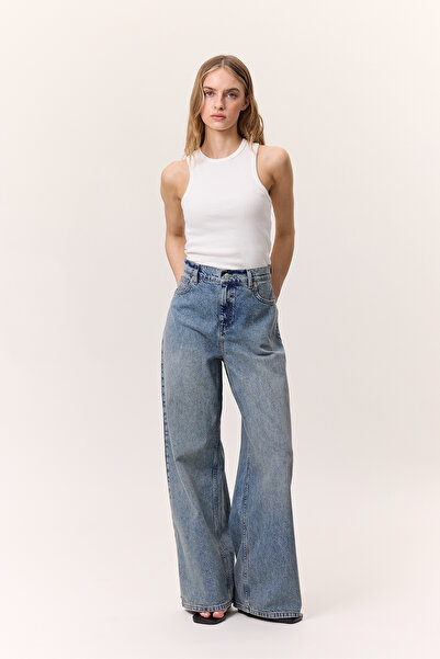 Manuka ORTA BEL LOOSE FIT JEAN KOYU MAVİ