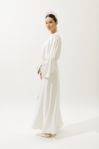 Manuka ADELE SATÉNOVÉ VEČERNÍ ŠATY ECRU