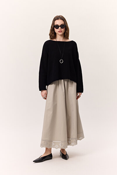 Manuka NAKIŞ DETAYLI GENİŞ ETEK TAŞ