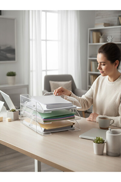 Mas Document Rack – 3-Tier Transparent Plastic Movable Model - Code:Mas1803