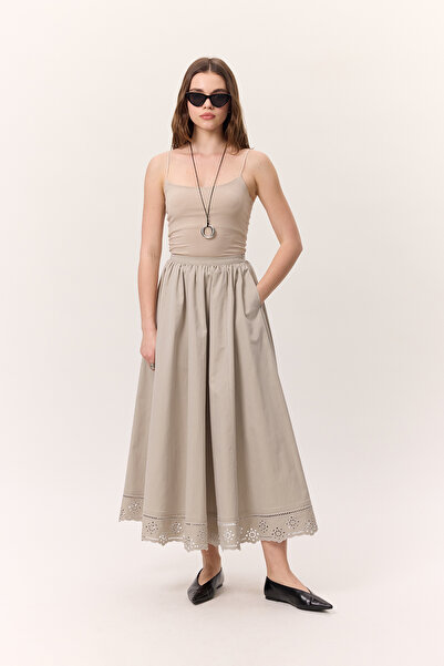 Manuka NAKIŞ DETAYLI GENİŞ ETEK TAŞ