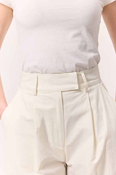 Manuka PİLELİ GABARDİN PANTOLON EKRU