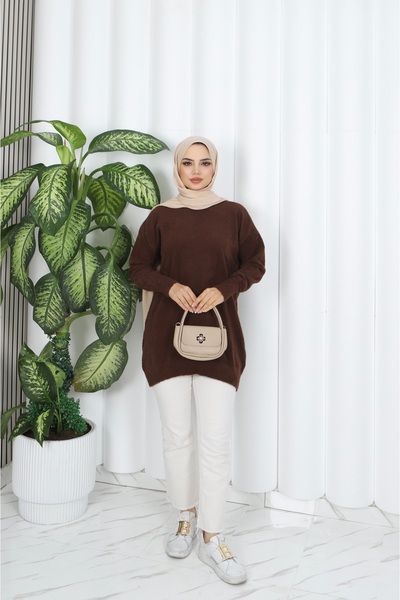 NİSUM MODA NİSUM SAKALLI İPLİ OVAL KESİM TUNİK