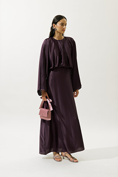 Manuka Rochie de seară ADELE SATIN ROCHIE PURPLE