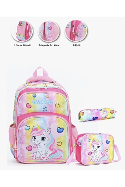 Özay butik 3lü set okulçantası+beslenme