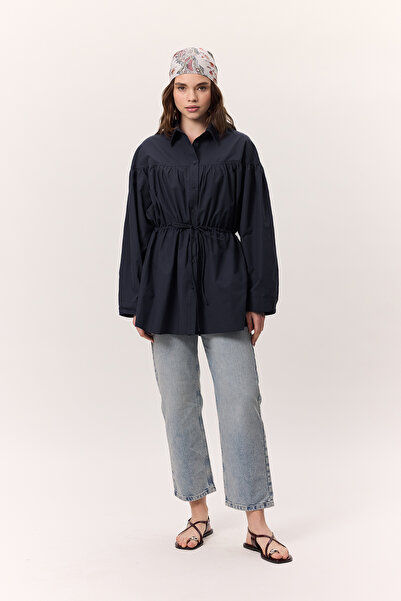 Manuka BÜZGÜ BAĞLAMA DETAYLI TUNİK LACİVERT