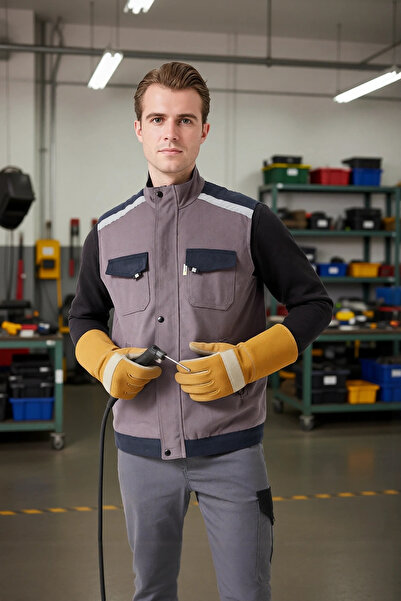 PayBuy سترة عمل شتوية من الجبردين دافئة ومقاومة للرياح مع جيب عملي