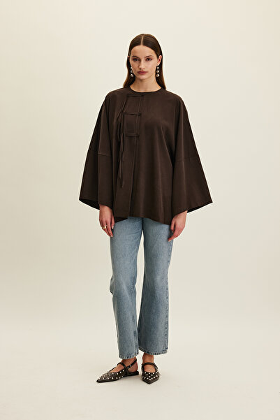 Manuka Brown Shirt - Lacing Detail