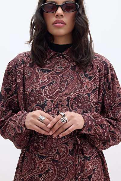 Manuka ΠΟΥΚΑΜΙΣΟ ΡΕΤΡΟ ΣΤΥΛ ΜΕ ΖΩΝΗ ΣΚΟΥΡΟ ΒΙΝΤΑΖ