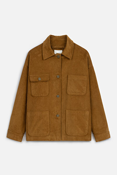 Manuka Brick Colored Corduroy Oversize Jacket