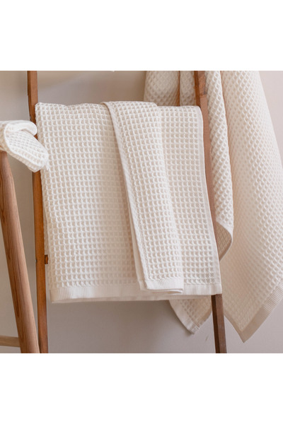 Püskül Tekstil Розкішний банний рушник 1 шт., вафельне плетіння, 100% бавовна, висока якість, швидковисихаючі банні рушники