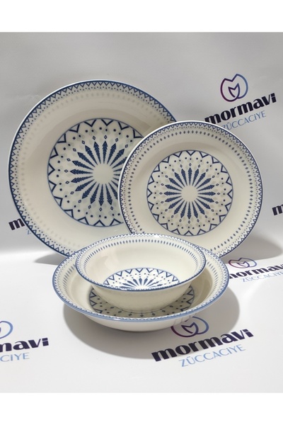 Güral Porselen Dijital Model 24 Parça 6 Kişilik Yemek Takımı( 2 Adet Napoli b...