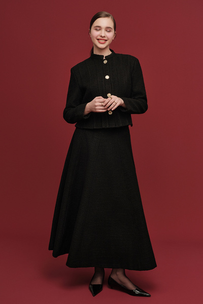 Manuka Black Tuviet Skirt - Flounced