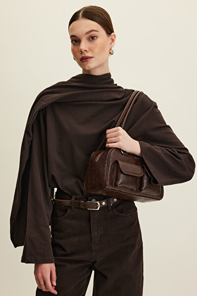 Manuka Premium Πλεκτή - Καφέ Μπλούζα Oversize