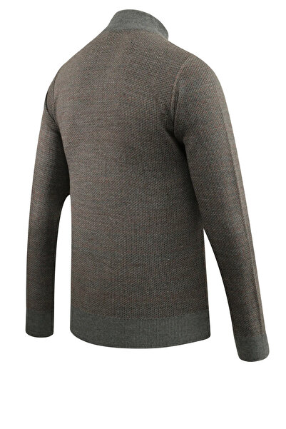 Çizgi Triko Чоловічий напіврибальський казак з візерунком, класичний крій, сталева в'язка