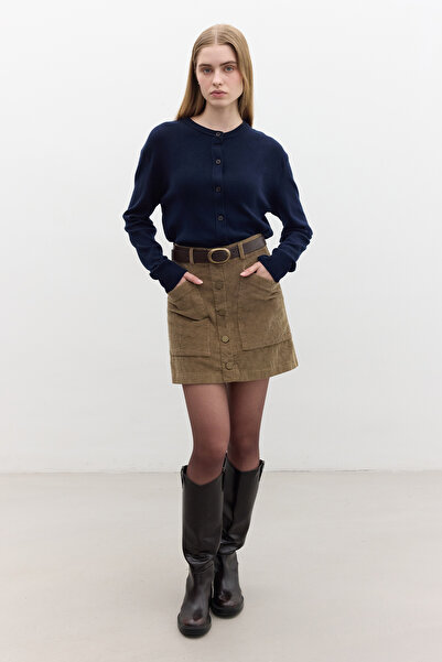 Manuka Navy Blue Soft Textured Knitwear Cardigan