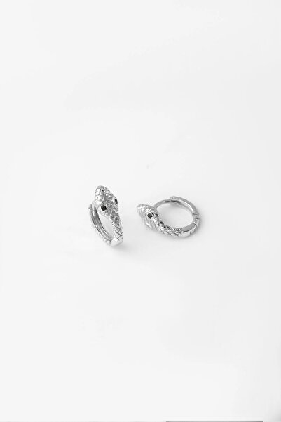 So CHIC... Medusa'nın Yılanı 18 Ayar Beyaz Altın Kaplama Gümüş Küpe