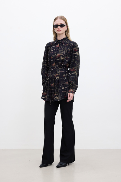 Manuka Košile Osaka s páskem v retro stylu