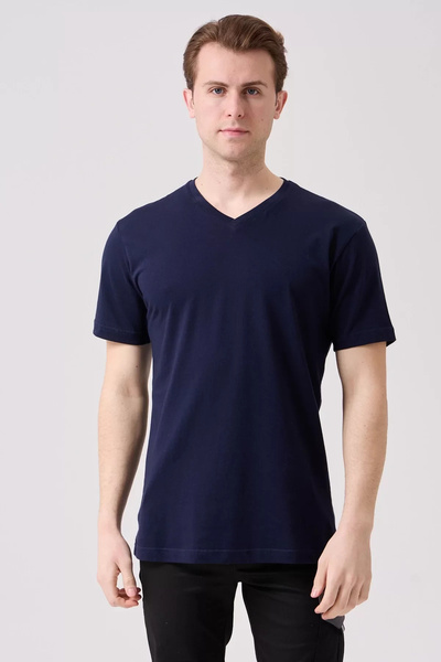 PayBuy Μπλουζάκι με λαιμόκοψη σε σχήμα V από 100% βαμβακερό χτενισμένο βαμβάκι Is Gvenligi Galanthus που αναπνέει Άνετο και κομψό σχέδιο