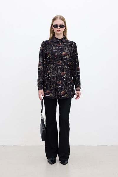 Manuka Košile Osaka s páskem v retro stylu