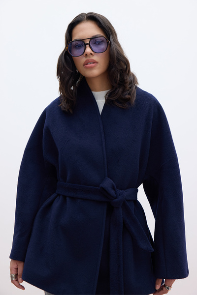 Manuka KİMONO TARZI KAŞE KABAN LACİVERT