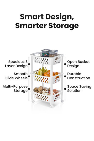 ORGANİZERS 3-Layer Kitchen Slide-Out Storage Rack | BPA Free
