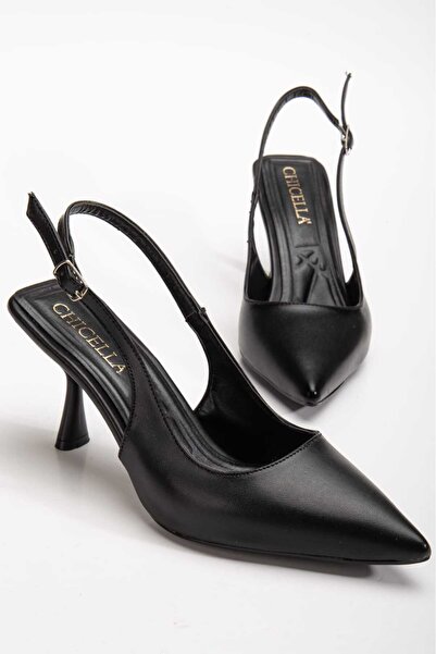 CHICELLA حذاء Mibu أسود بكعب رفيع وكعب ستيليتو للنساء
