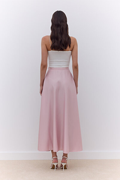 Manuka Púderes szatén Klosh estélyi szoknya