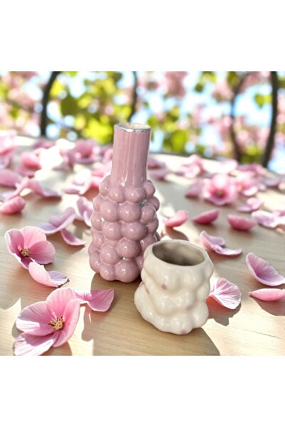 MATERRA CERAMİC ATELİER Materra Buble Seramik Başucu Sürahisi (Bardaklı)