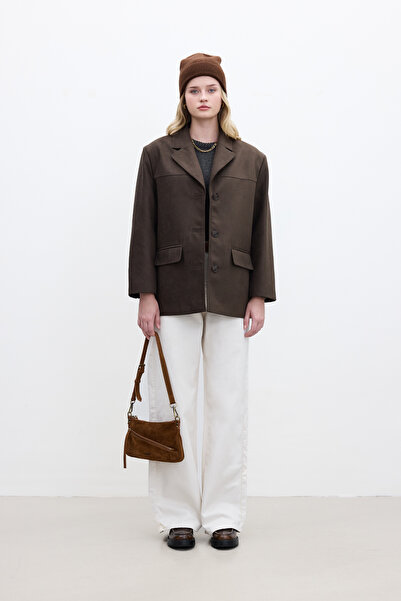 Manuka Suni Suede Classic Jacket Dark Khaki