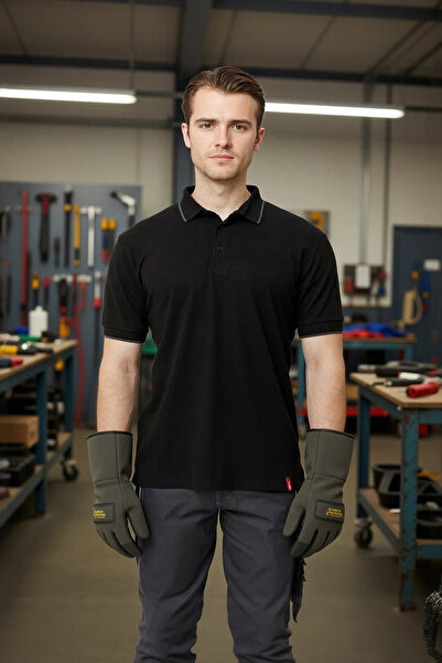 PayBuy Men's Polo Neck Tshirt Dark Cotton Breathable Classic Nepeta Shirt Cut...