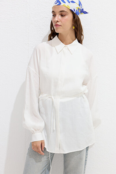 Manuka MODÁLNÍ PŘÍTULNÁ KOŠILE ECRU