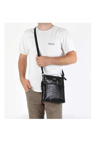 Aka Deri Leather Black Shoulder Bag 330 12