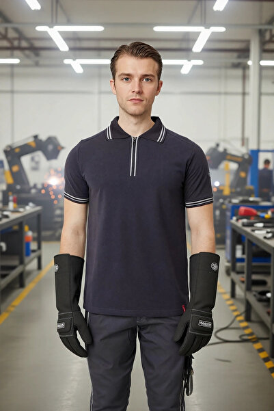 PayBuy Polo Collar Zipper T-Shirt Breathable Work Safety Asperula Shirt Styli...