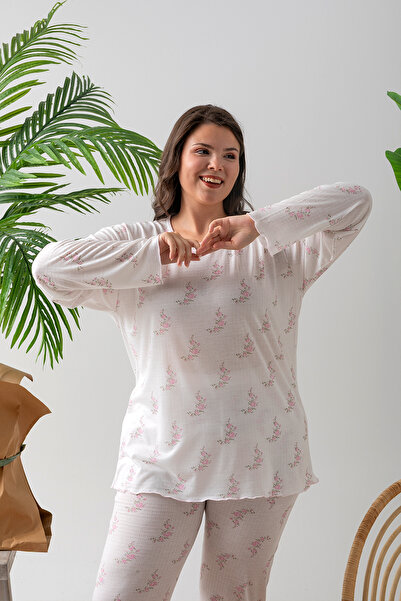 nisaNCa Long Sleeve Plus Size Women's Pajama Set- Floral Print Pajamas - Pinterest Basic Women's Pajamas