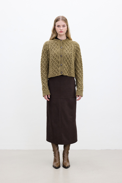 Manuka Горчиво кафява пола от изкуствена кожа