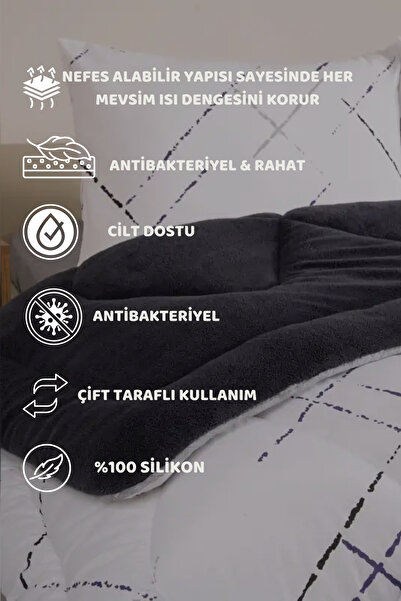 Sudemhome Двоспальний комплект двосторонніх ковдр і наволочок Wellsoft