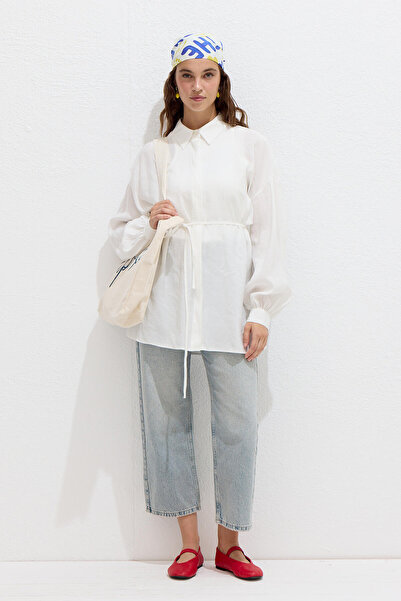 Manuka MODÁLNÍ PŘÍTULNÁ KOŠILE ECRU