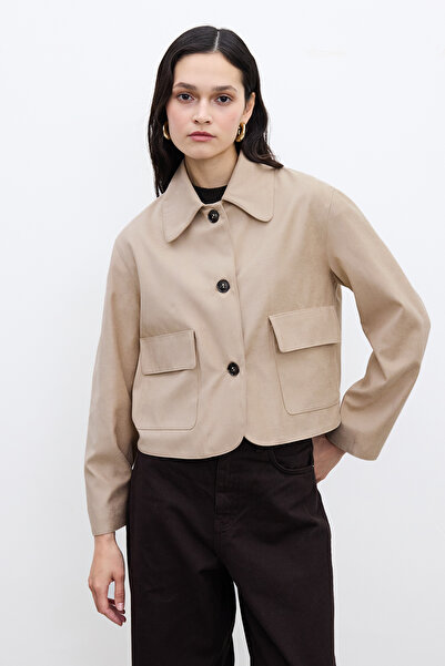 Manuka Suede Short Jacket - Faux Sand Color